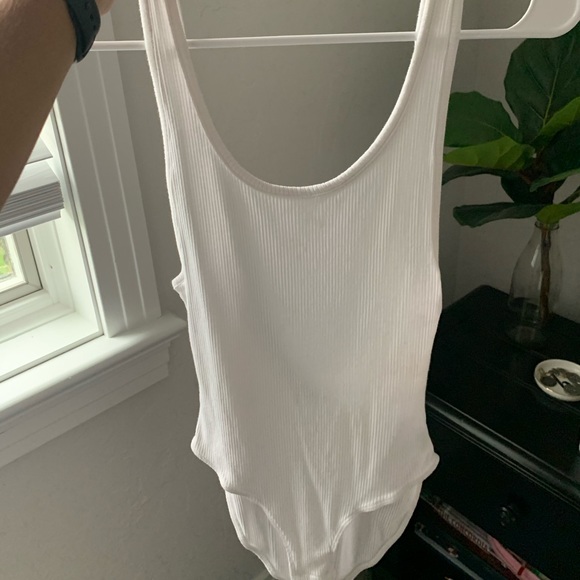 White Ribbed Bodysuit - Picture 1 of 2